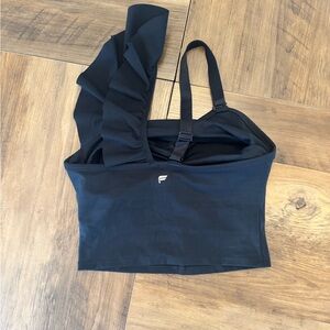 Fabletics Black Ruffled One-Shoulder